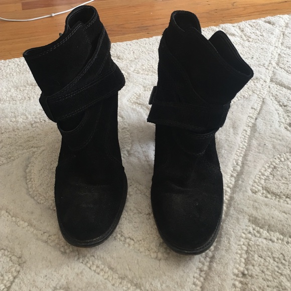 Zara black suede boots with straps size 36eu 6us - Picture 2 of 3